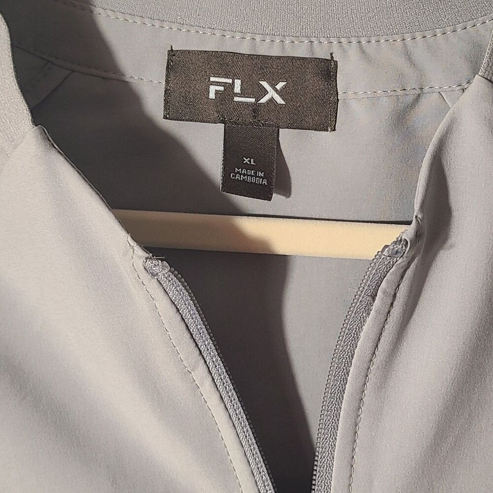 FLX Men's Lightweight, Packable Full-zip Bomber Jacket Light Grey Size XL EUC - Picture 2 of 5